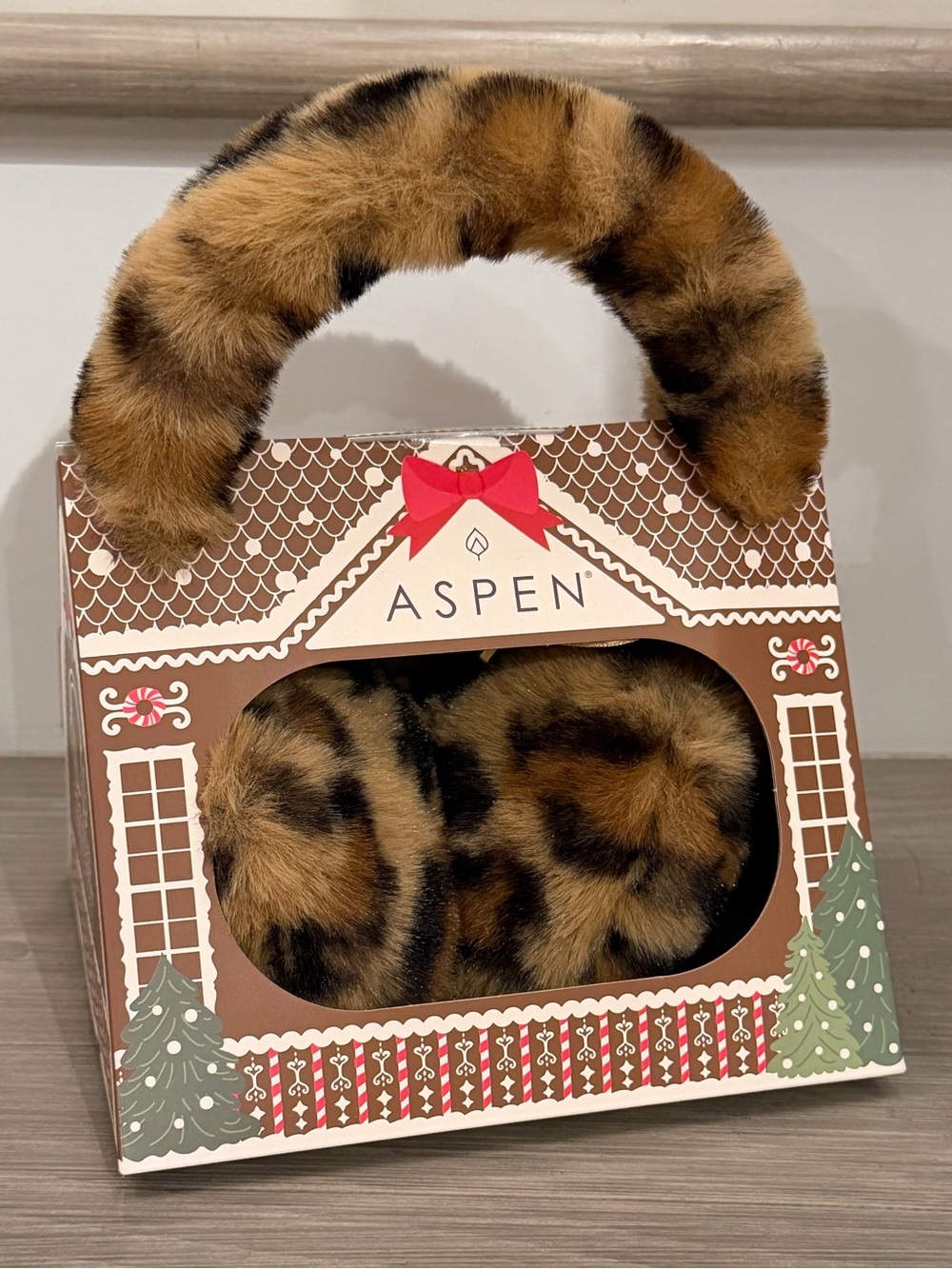 Aspen Faux Fur Leopard Print Earmuffs NIB